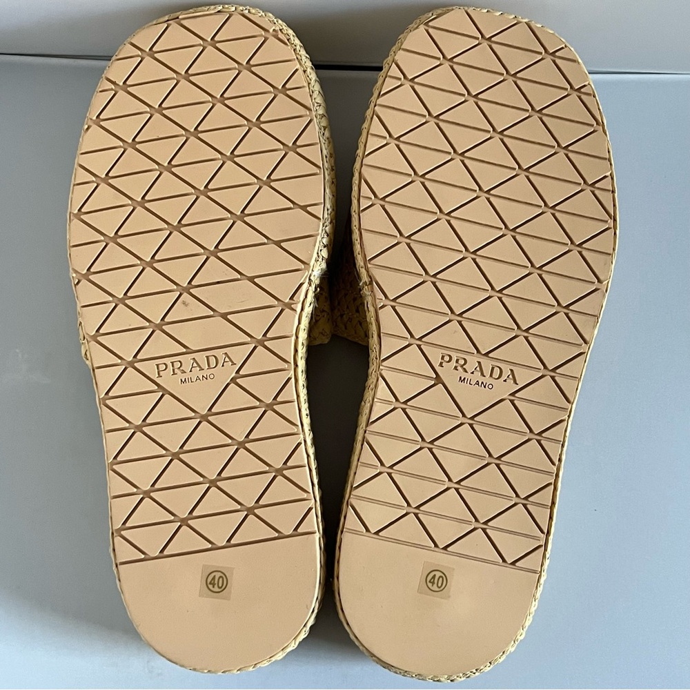 Prada Platform Woven Slide Sandals - Picture 5 of 6